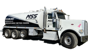MSS septic truck with breast cancer ribbon